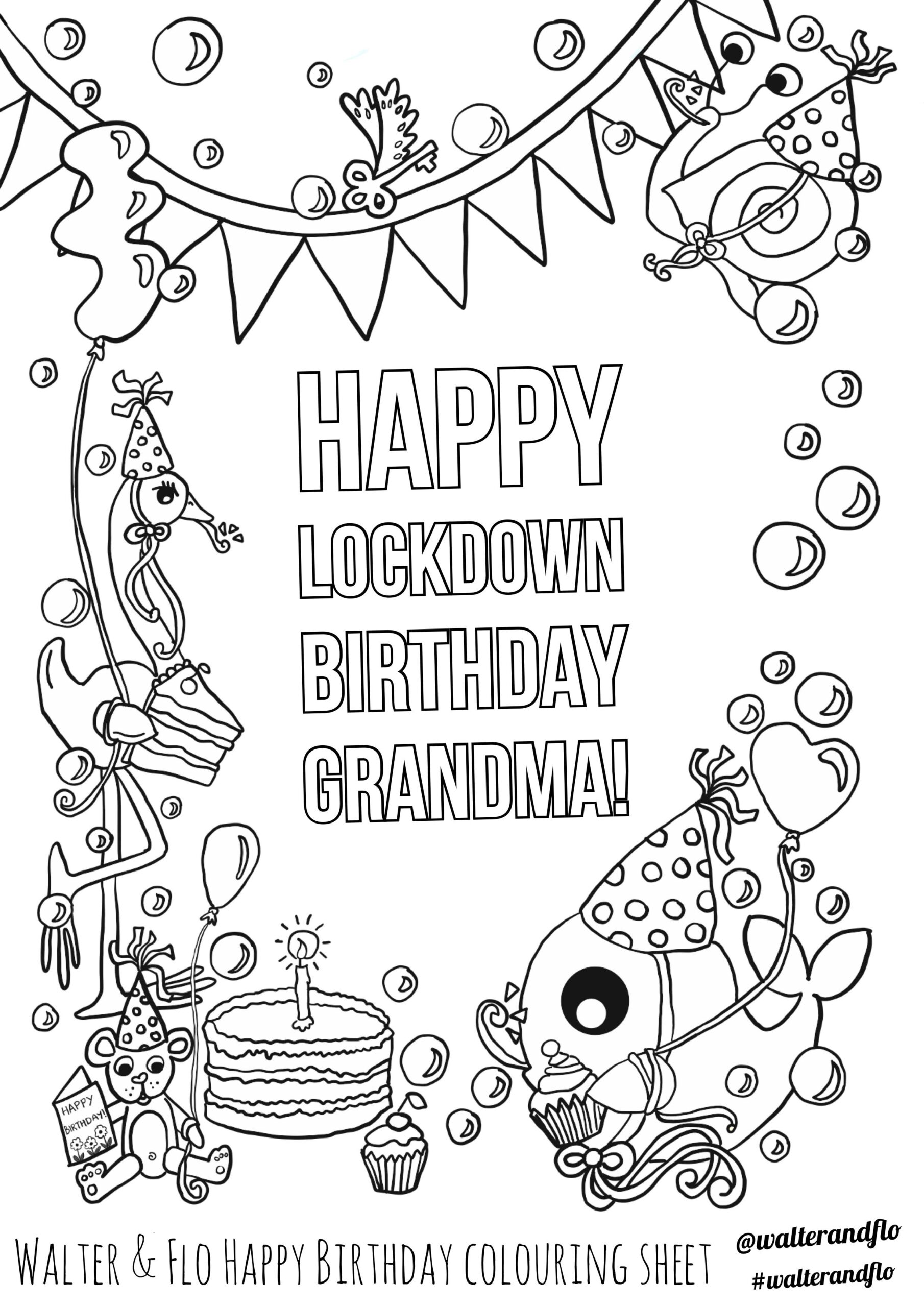 Happy Birthday Great Grandma Coloring Page