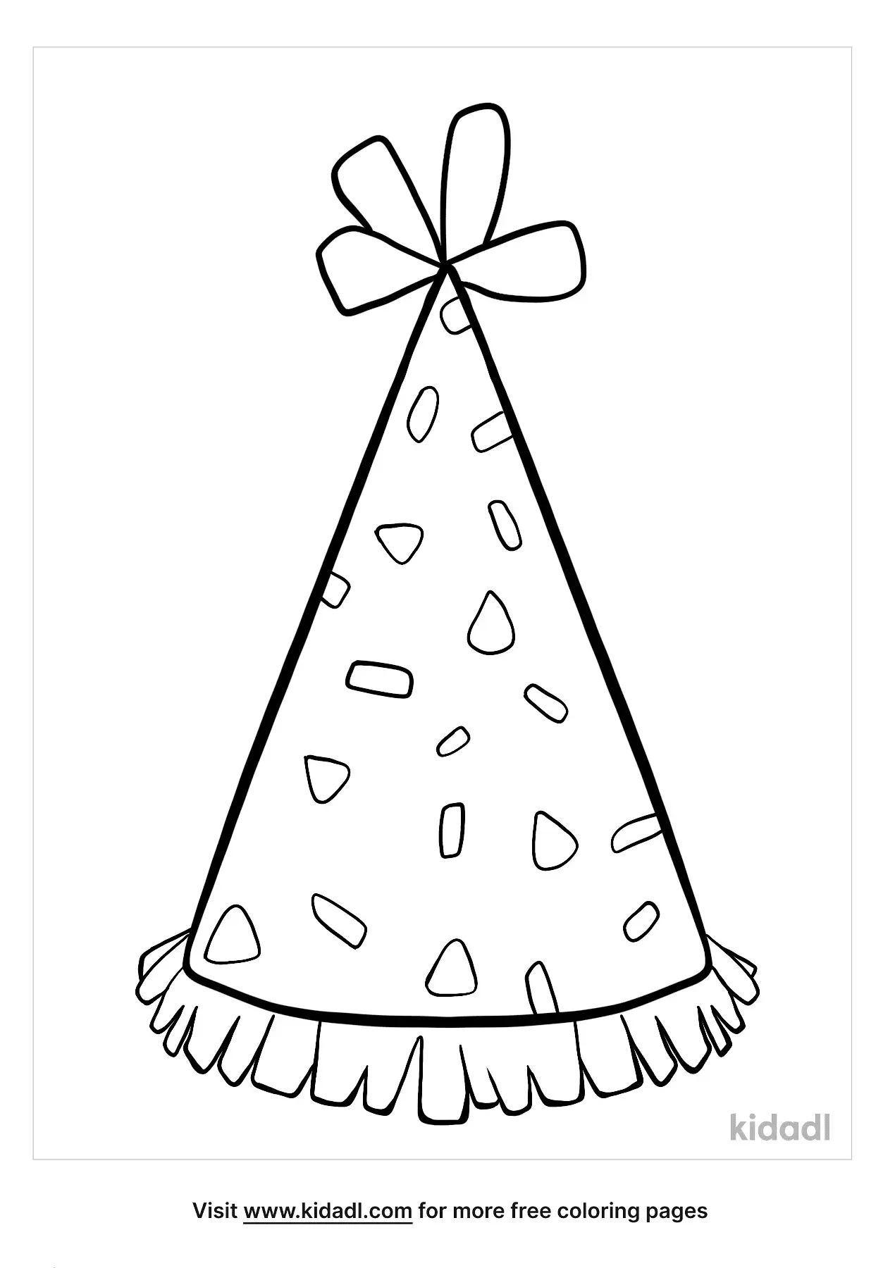 Happy Birthday Party Hat Coloring Page