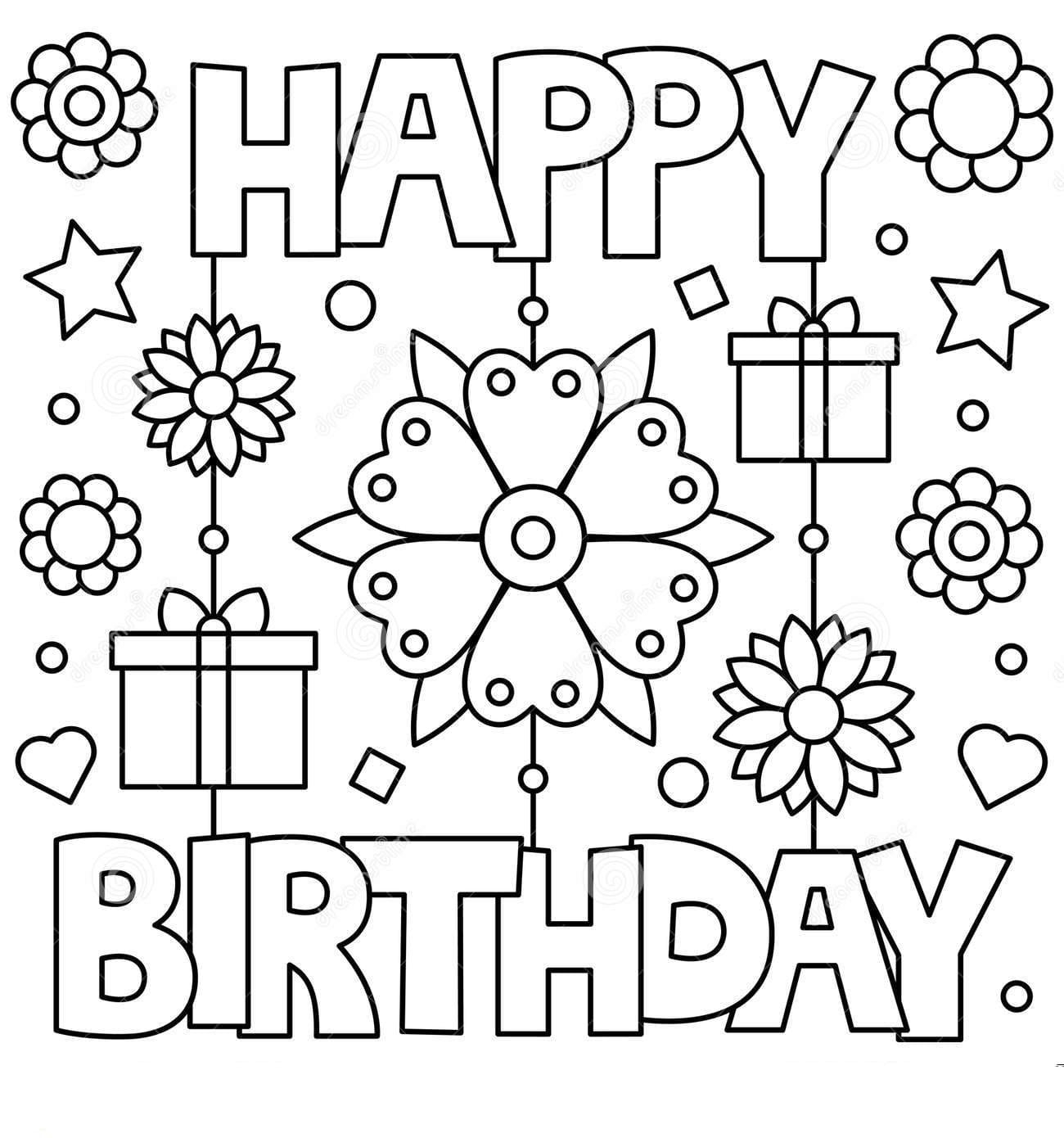 Birthday Card Coloring Page