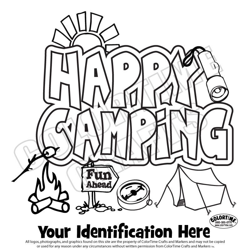 Happy Camper Coloring Pages CAMPING SDW