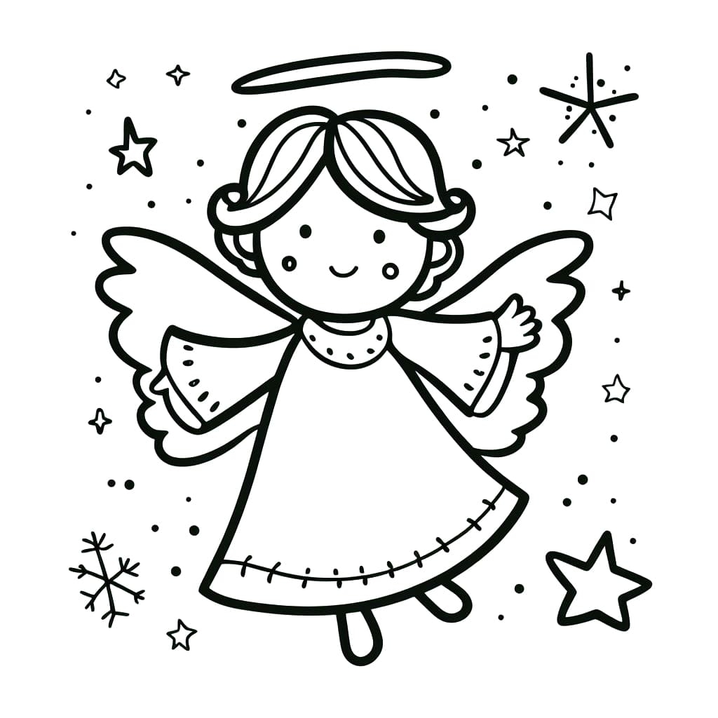 Happy Christmas Angel Coloring Page Download Print Or Color Online For Free
