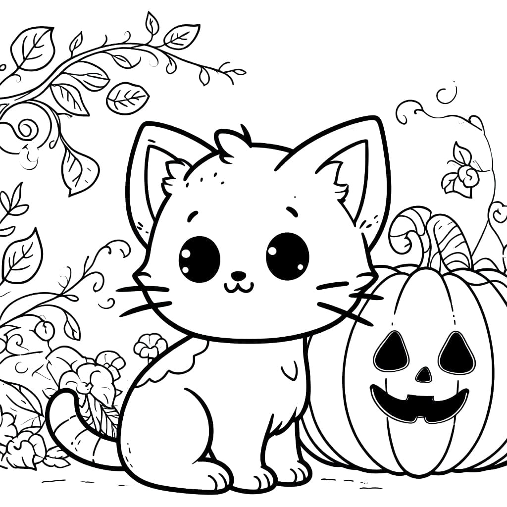 Halloween Cat Coloring Pages