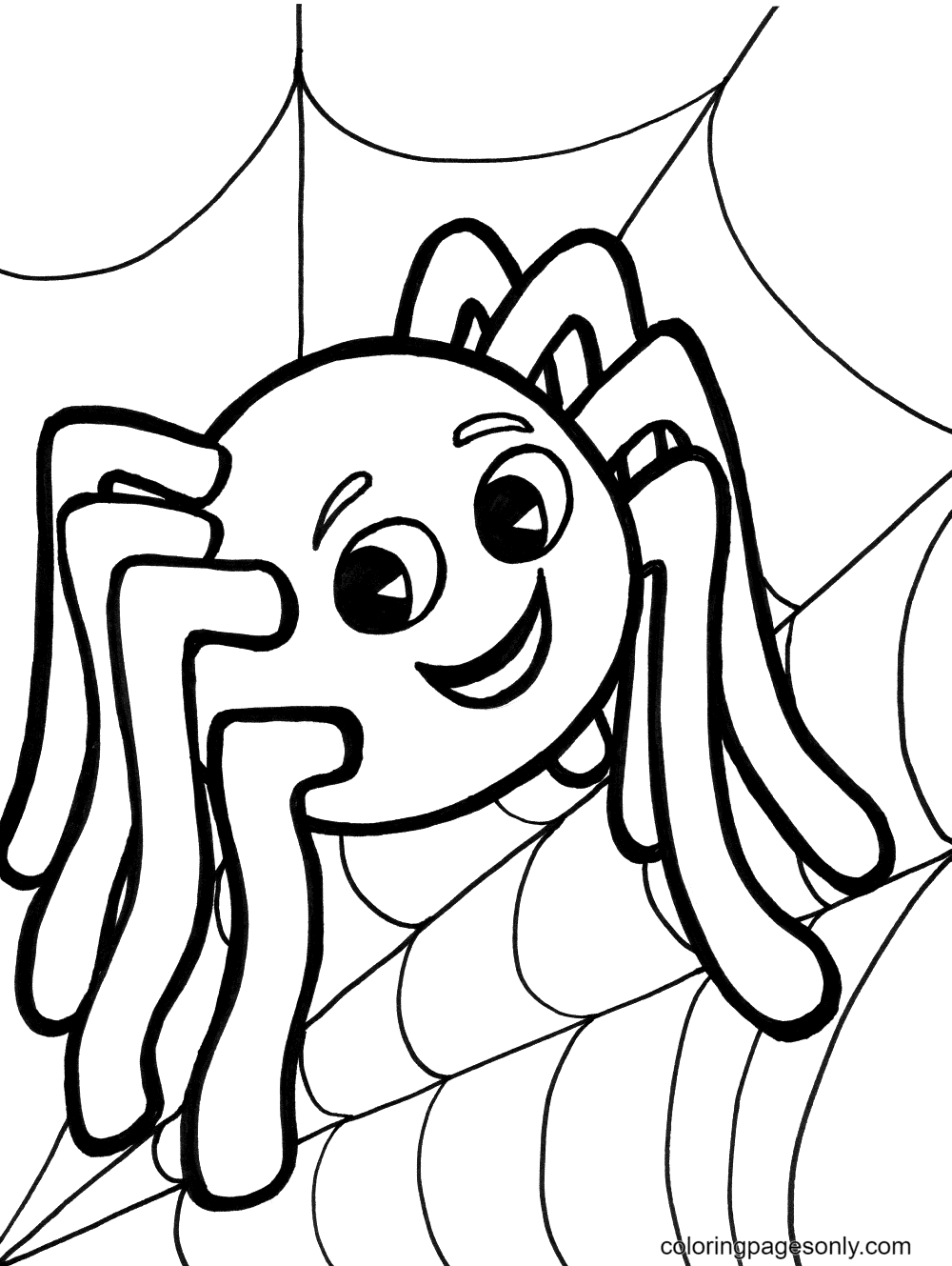 Happy Halloween Spider Coloring Pages