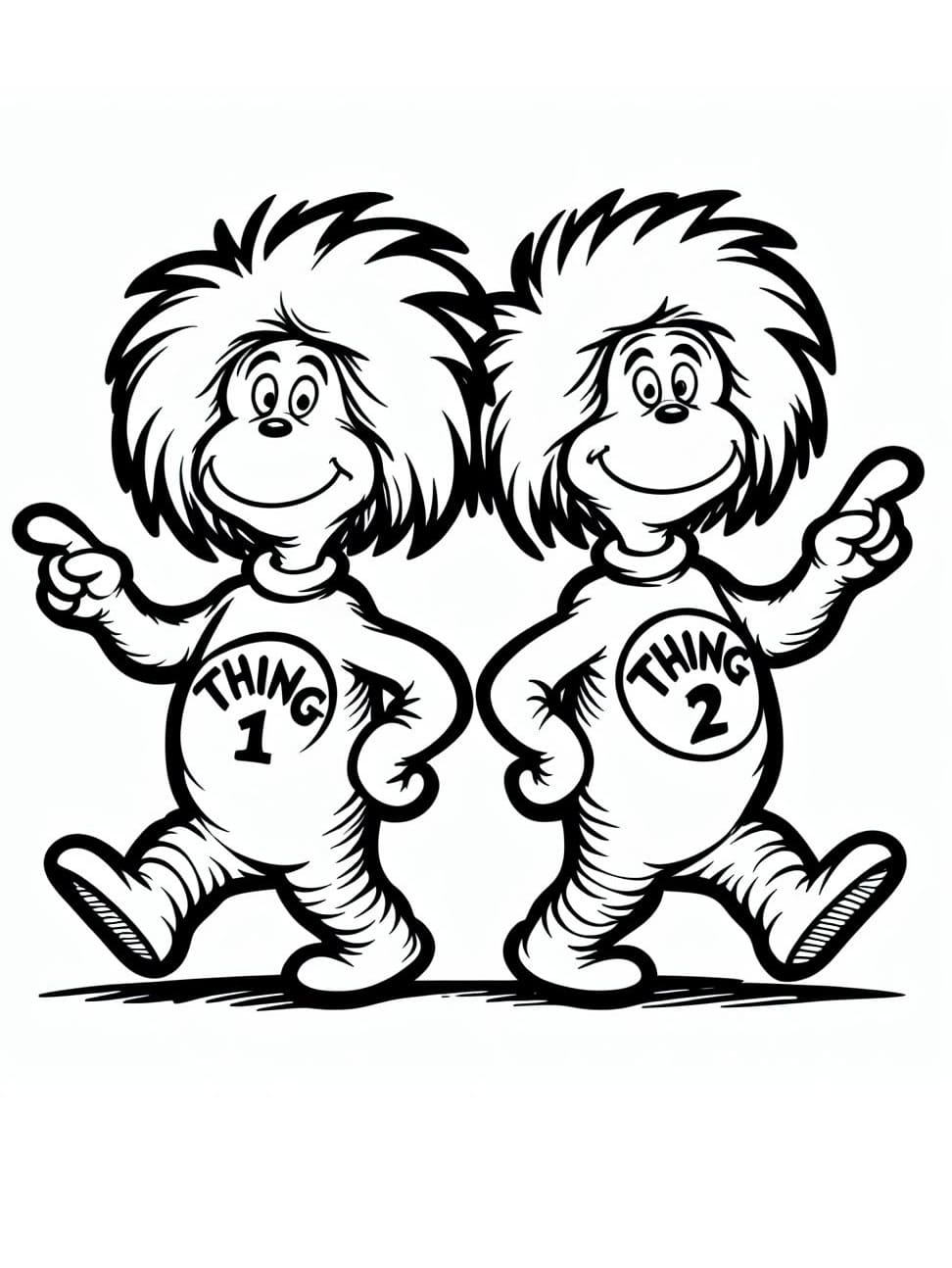 Happy Thing One And Thing Two Coloring Page Download Print Or Color Online For Free