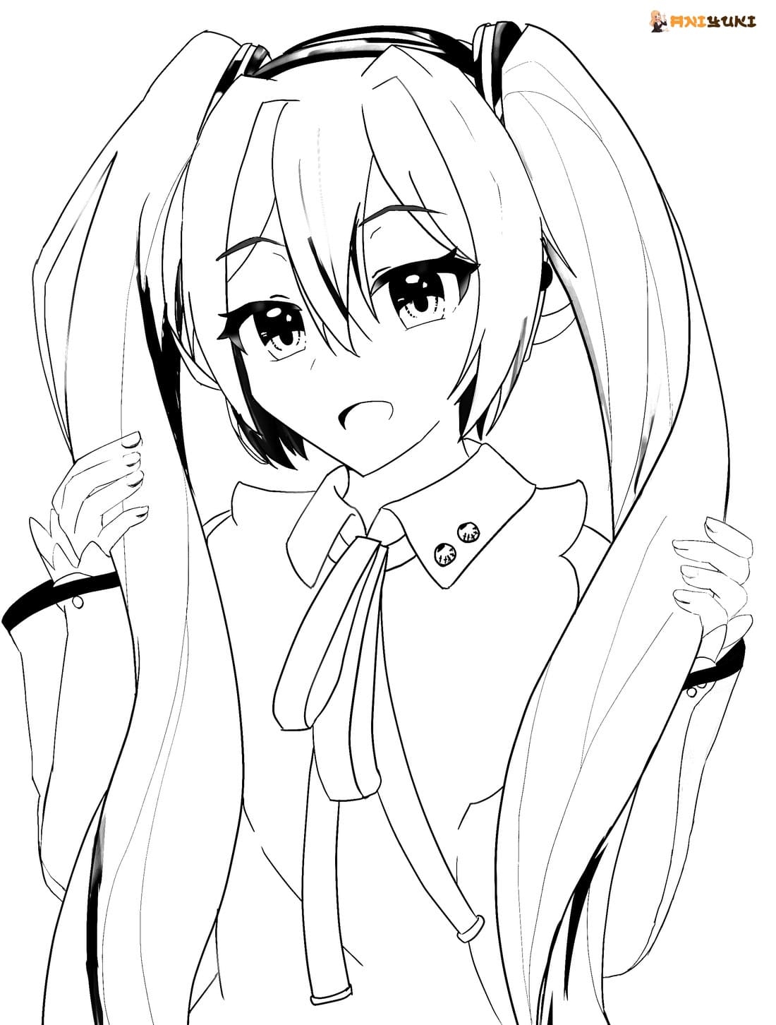 Hatsune Miku Chibi Coloring Pages