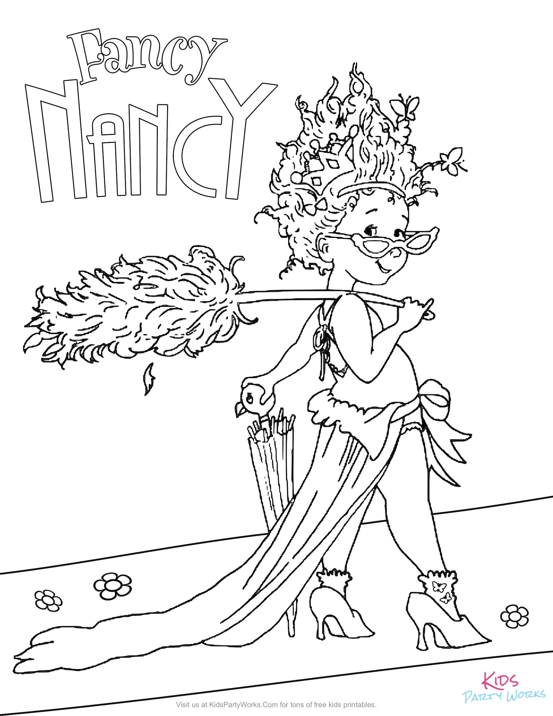 Have Fun Coloring This Free Fancy Nancy Coloring Page For Kids From The New Disney Jr Show