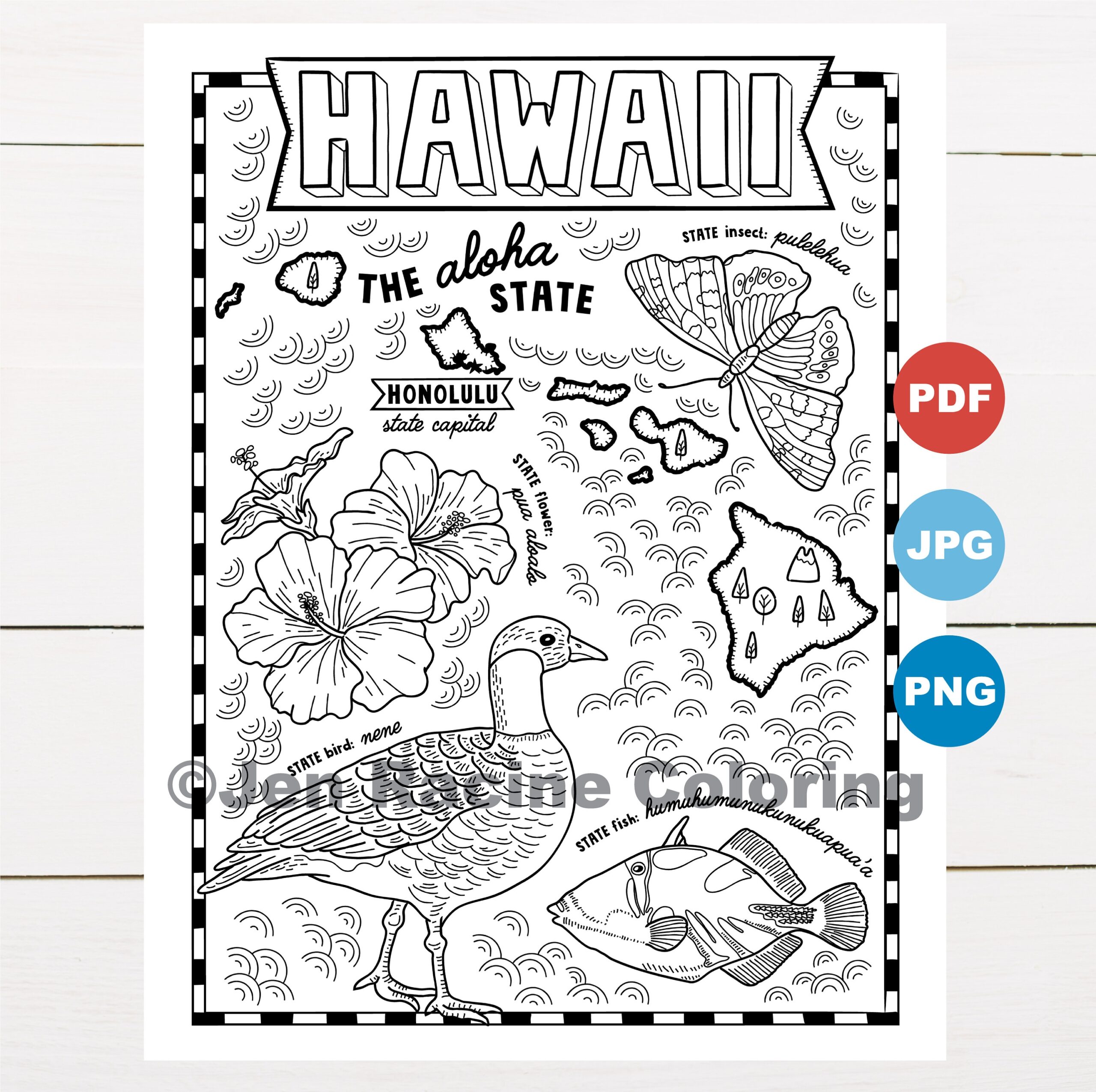 Hawaii Map Coloring Page Coloring Pages
