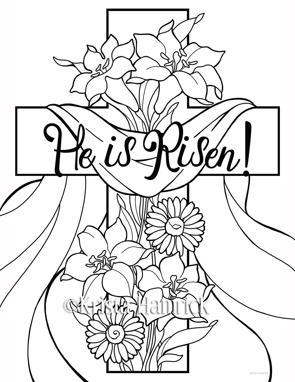 He Is Risen 2 Easter Coloring Pages For Children
