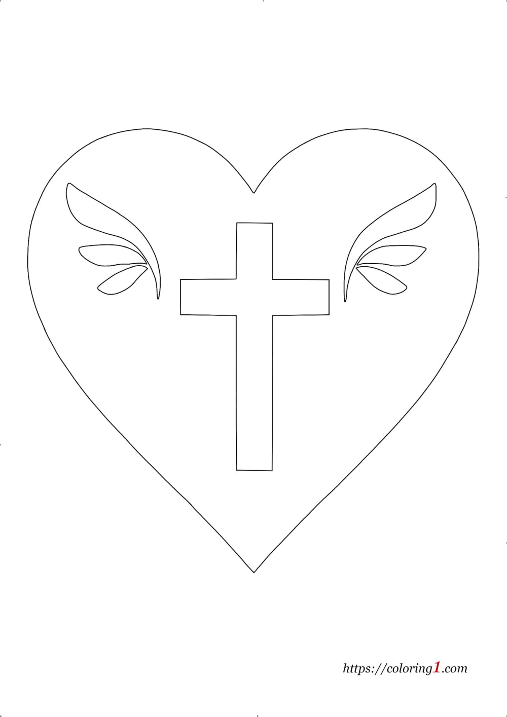 Heart And Cross Coloring Pages 2 Free Coloring Sheets 2021 Heart Coloring Pages Cross