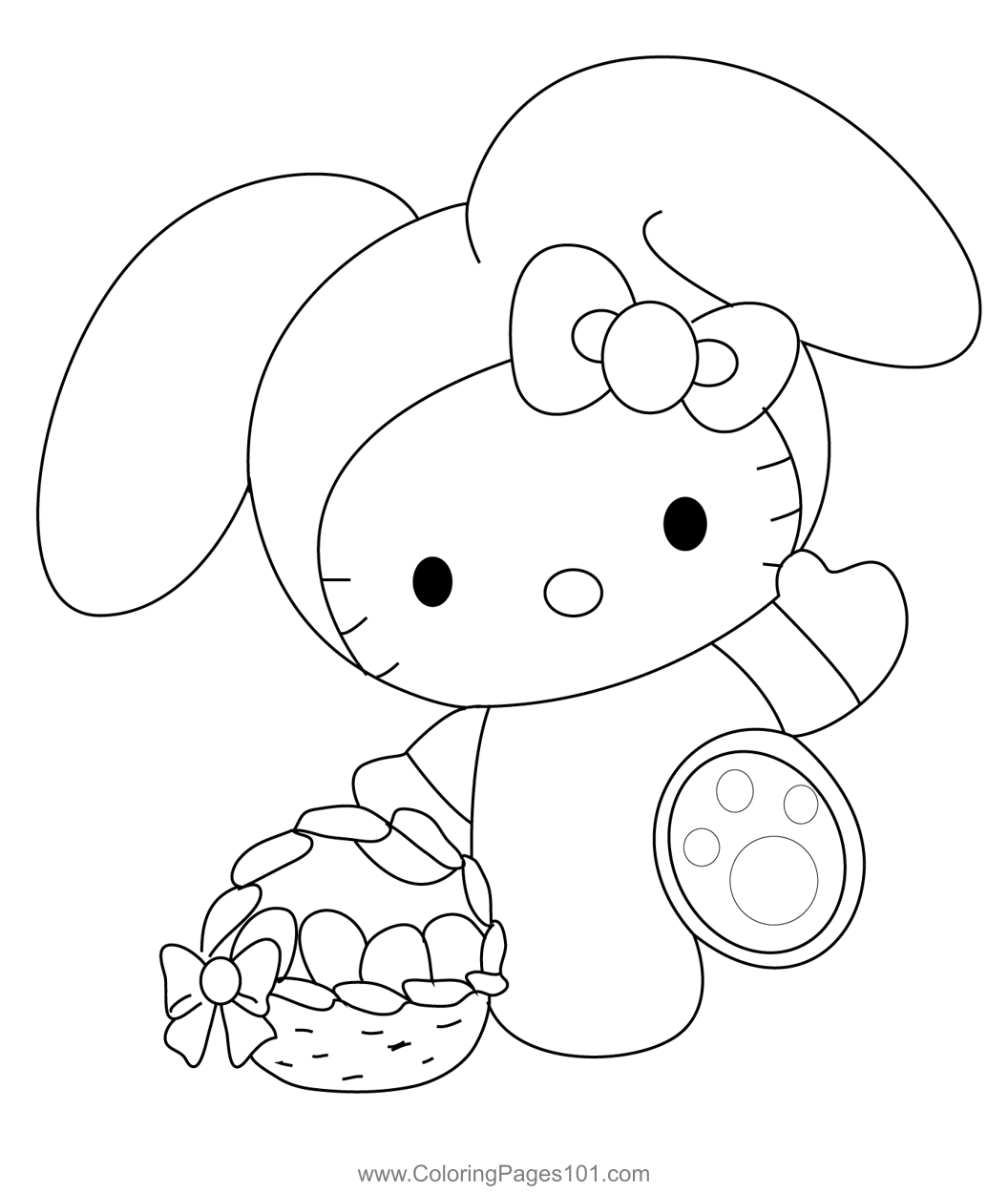 Hello Kitty Easter Coloring Page For Kids Free Hello Kitty Printable Coloring Pages Online For