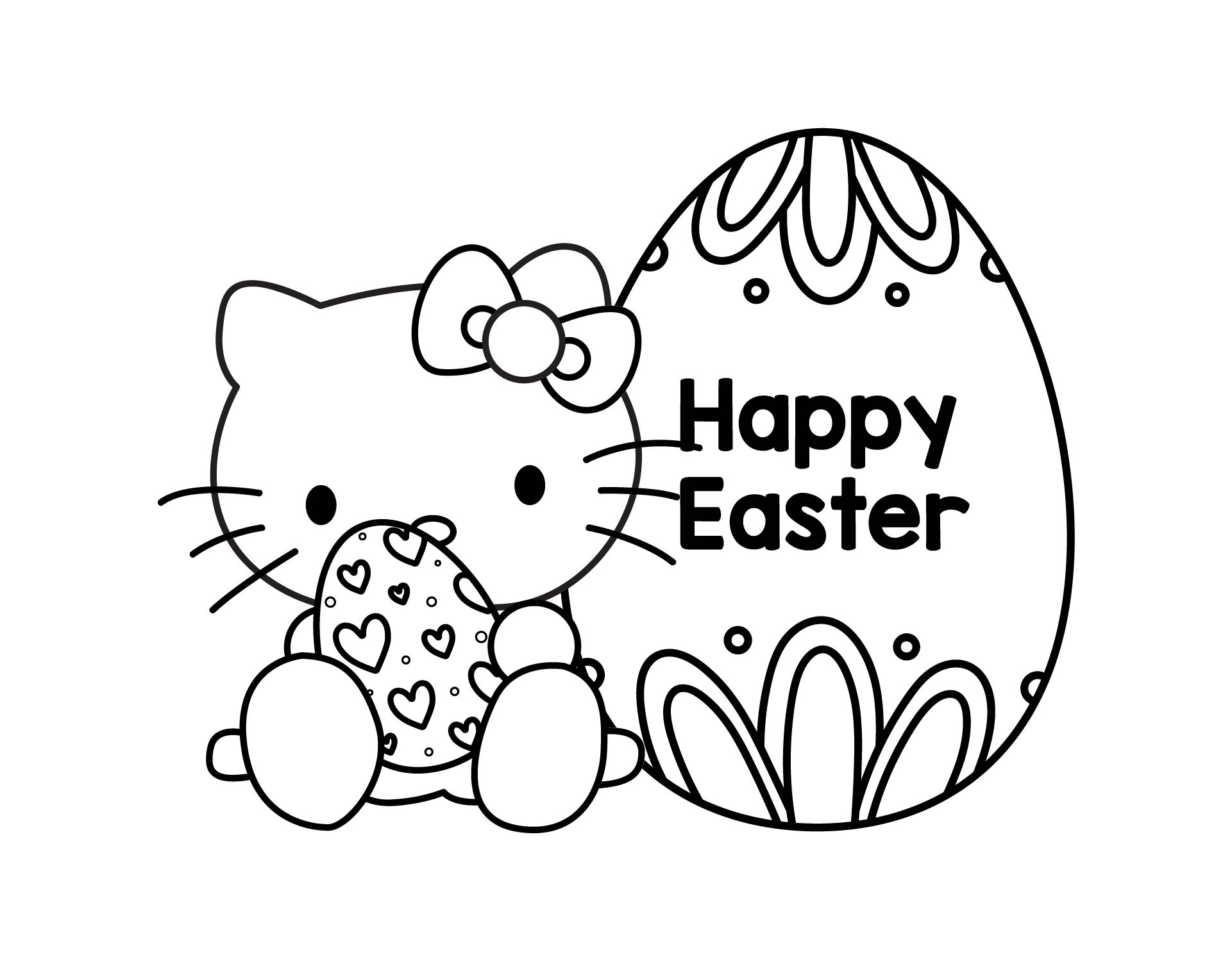 Hello Kitty Easter Coloring Pages