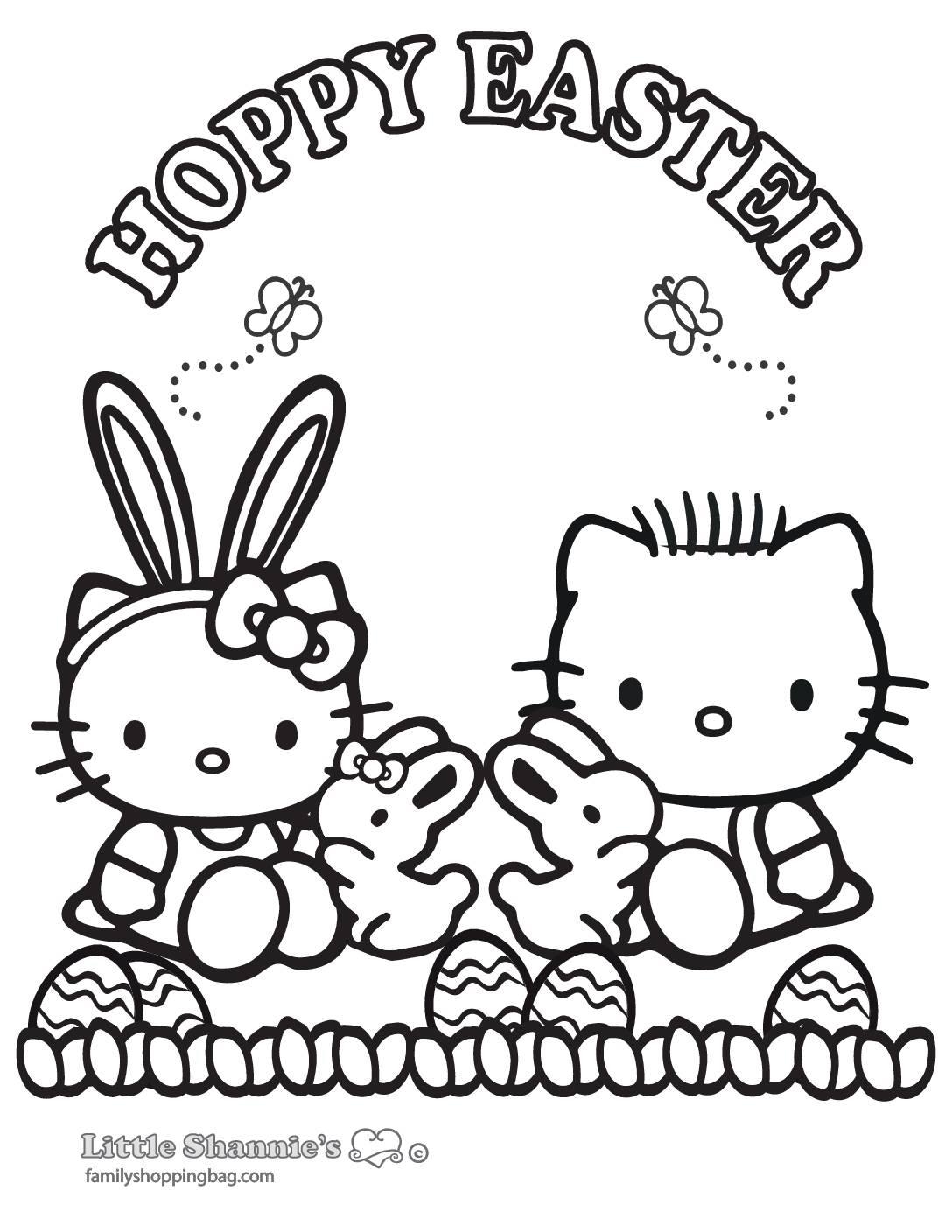 Hello Kitty Easter Printable Coloring Pages