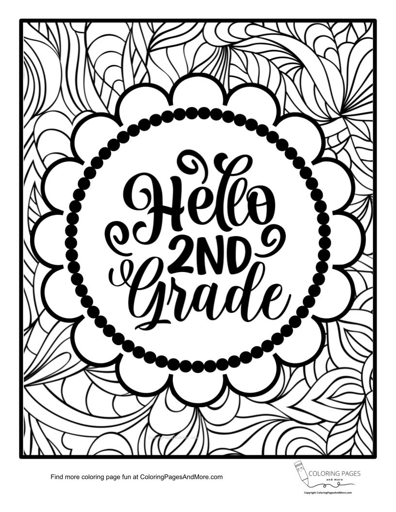 Hello Second Grade Coloring Page Coloring Pages For Kids