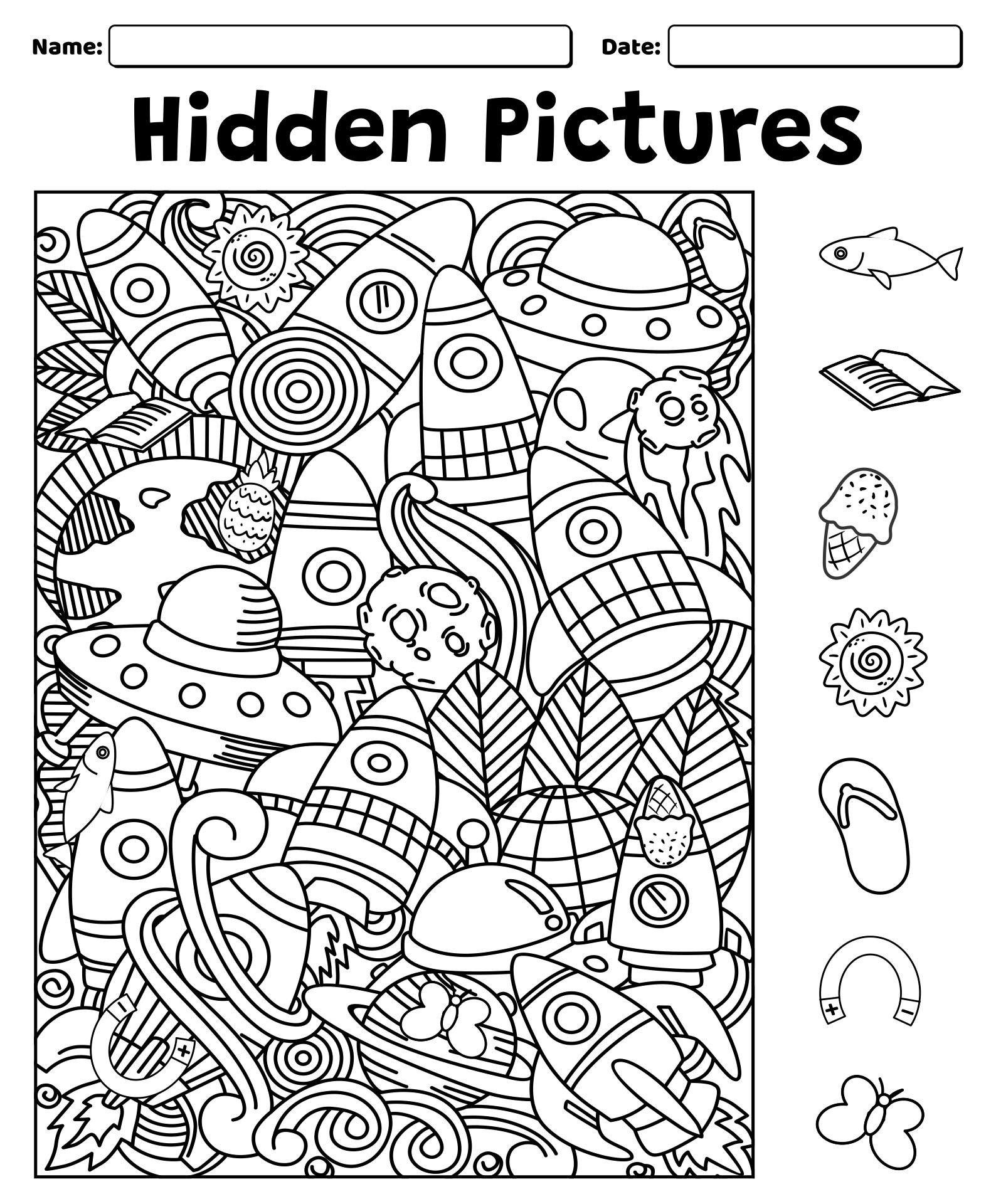 Hidden Picture Coloring Pages For Adults