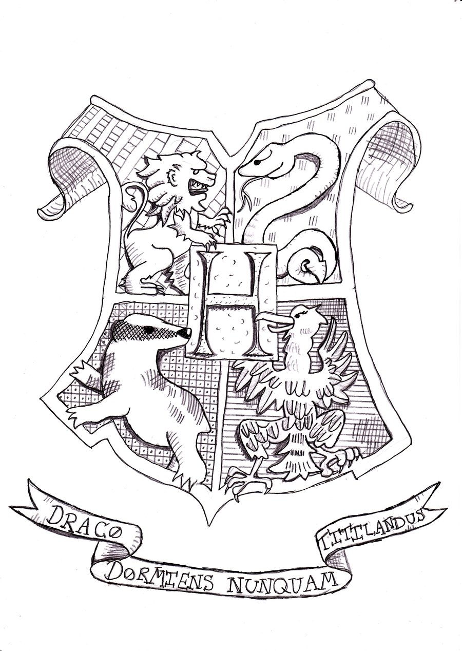 Hogwarts Crest Coloring Page Coloring Home