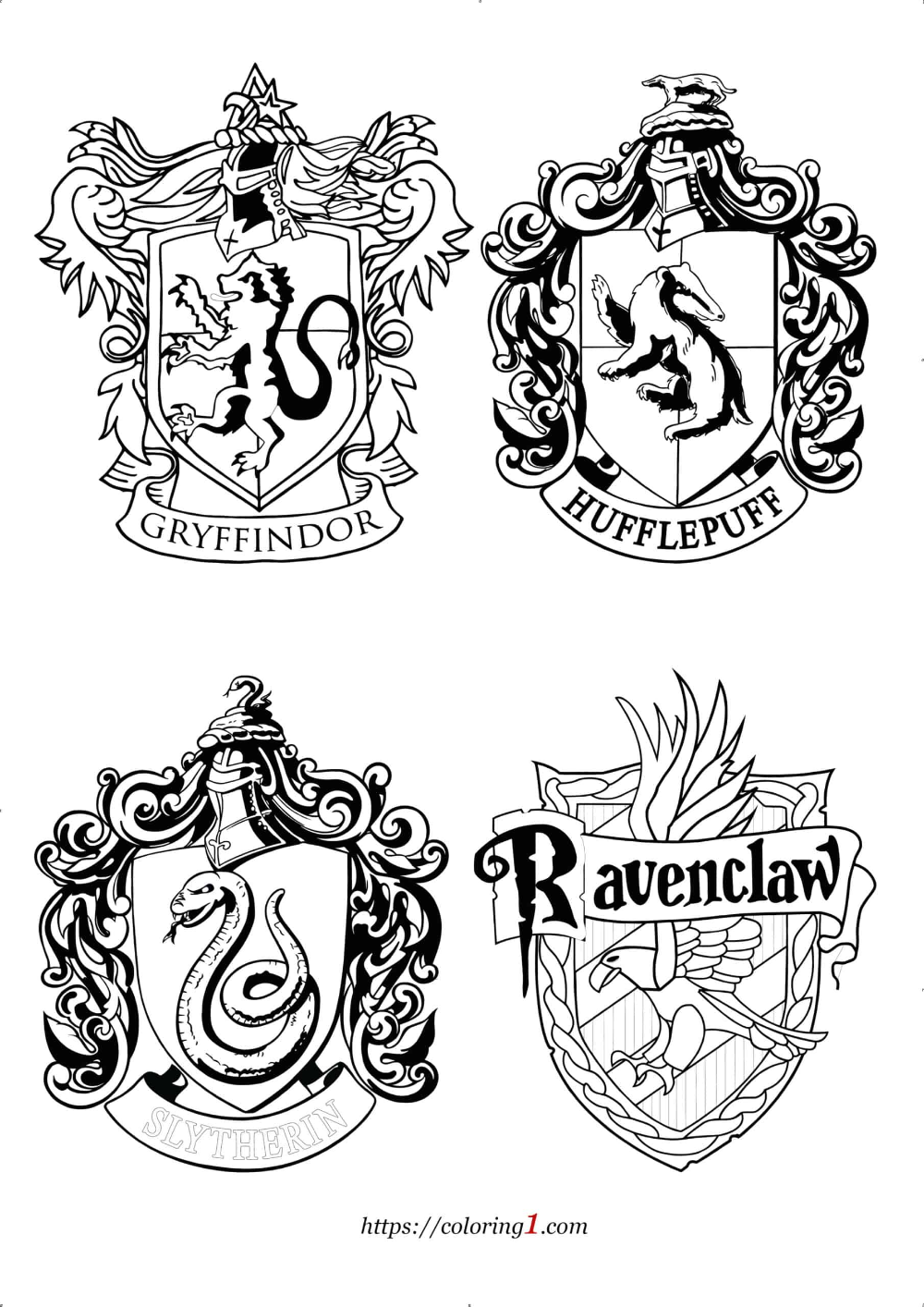 Hogwarts Crest Coloring Page
