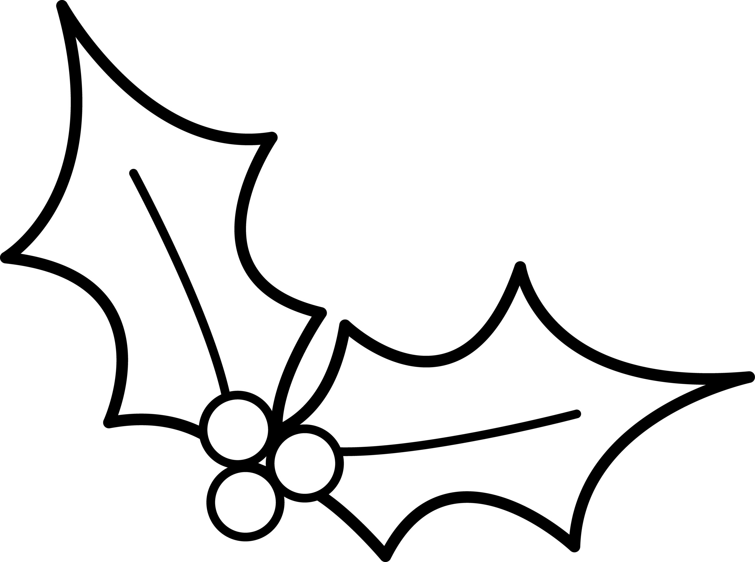 Holly Leaf Coloring Page For Christmas To Print And Color