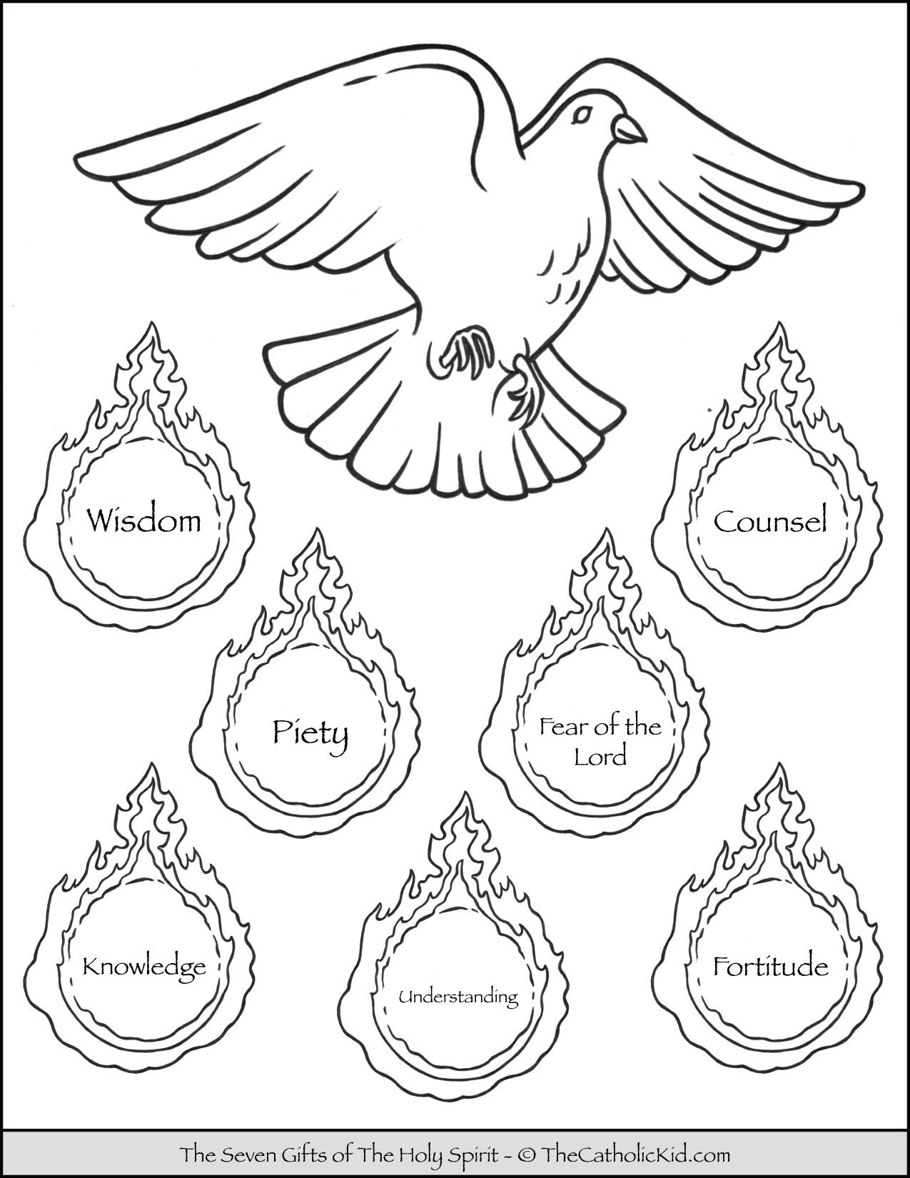 Holy Spirit Gifts Coloring Page Sketch Coloring Page