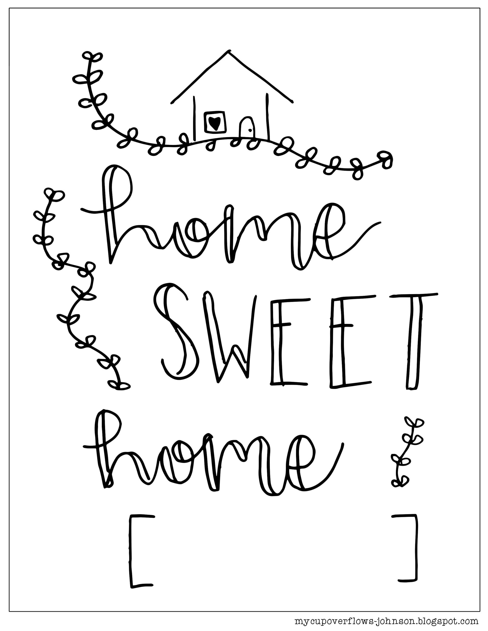 Home Sweet Home Sweet Home Home Coloring Pages