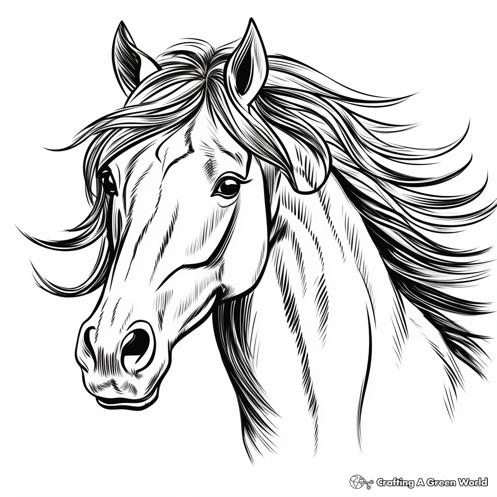 Horse Head Coloring Pages Free Printable