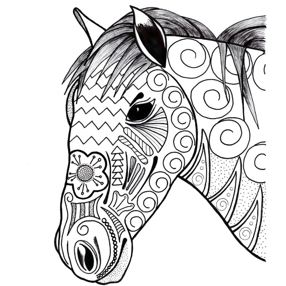 Horse Head Coloring Pages