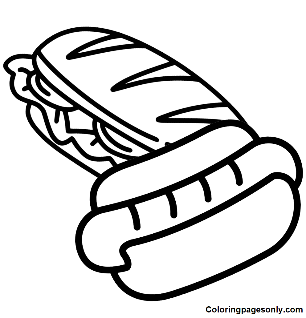 Hot Dog Coloring Pages Coloring Pages For Kids And Adults