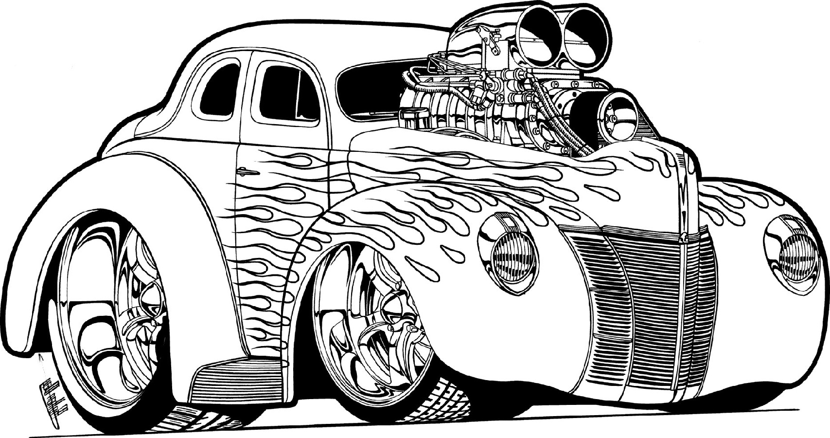 Hot Rod Coloring Pages Educative Printable