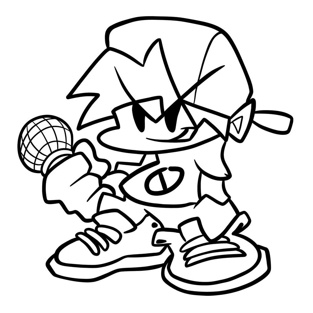 How To Draw Boyfriend In Static Idle Pose A Step By Step Guide Coloring Pages Mini Canvas