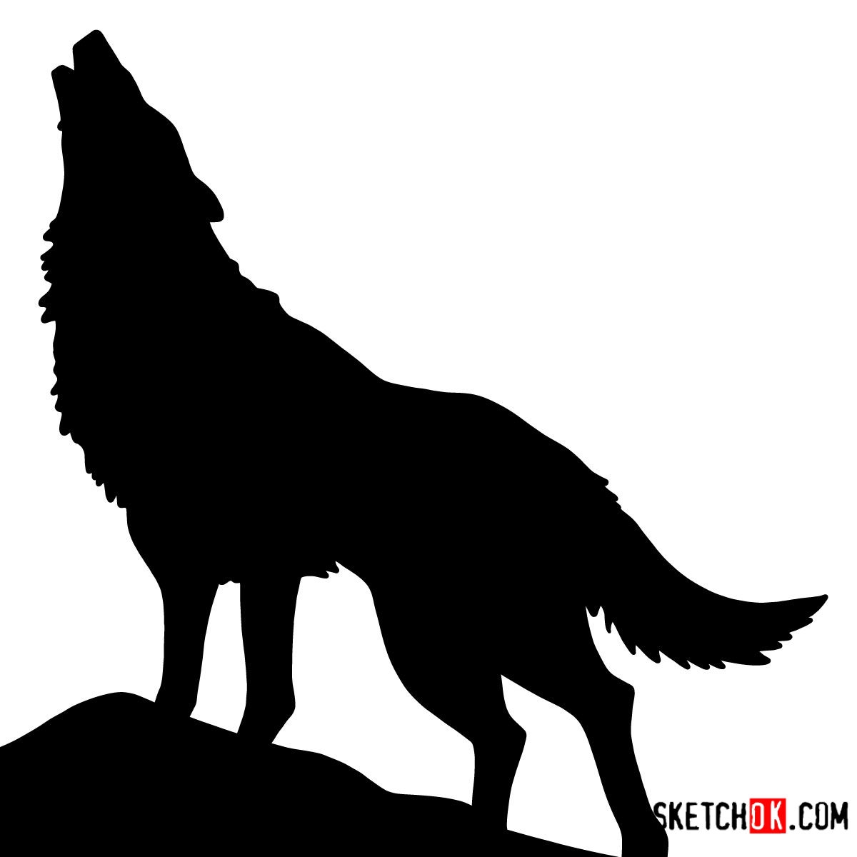 Wolf Silhouette Coloring Pages