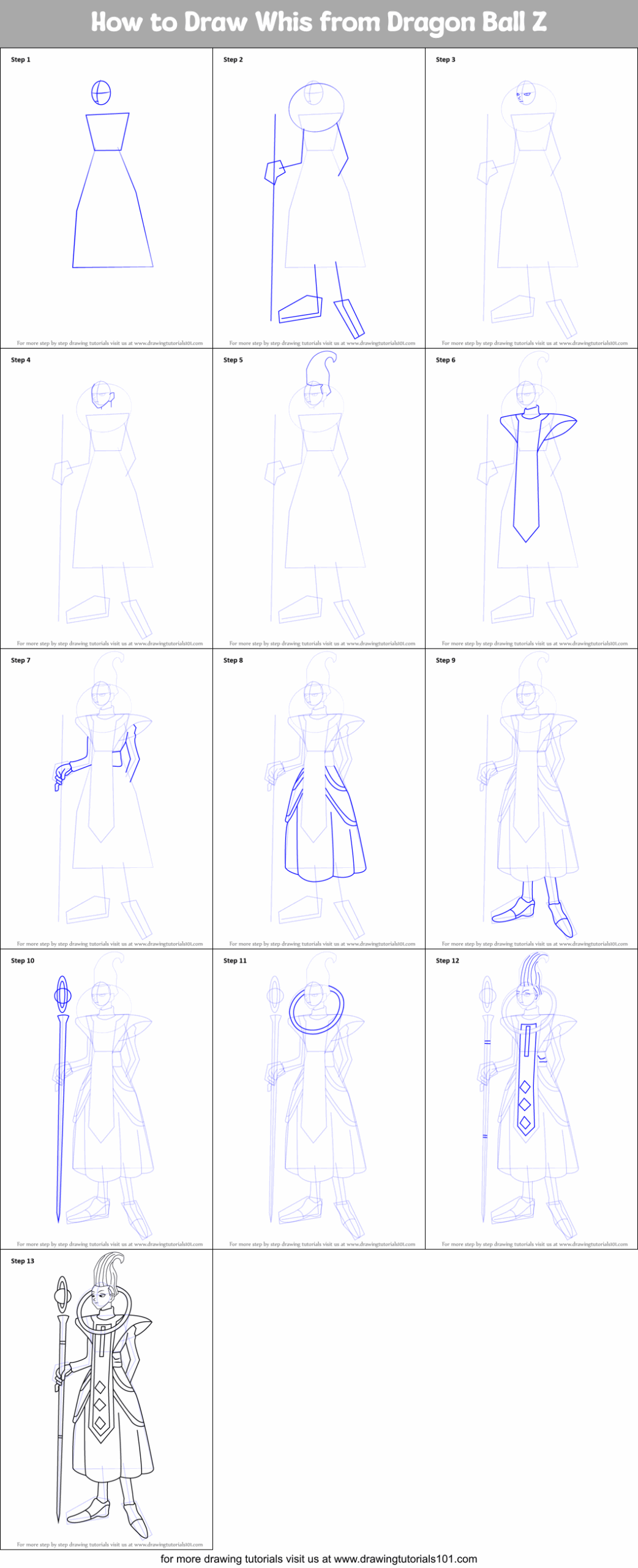 How To Draw Whis From Dragon Ball Z Dragon Ball Z Step By Step DrawingTutorials101