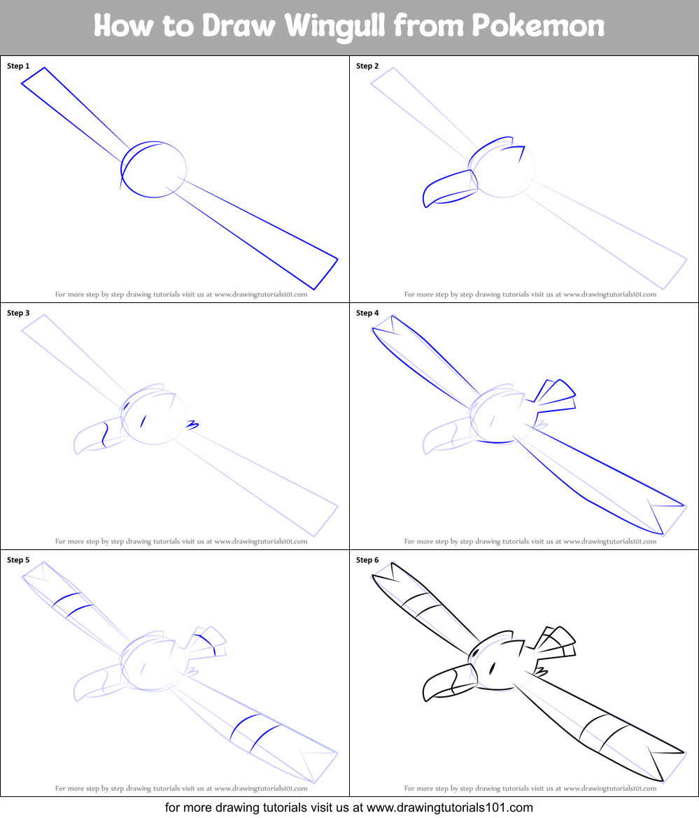 How To Draw Wingull From Pokemon Pokemon Step By Step DrawingTutorials101