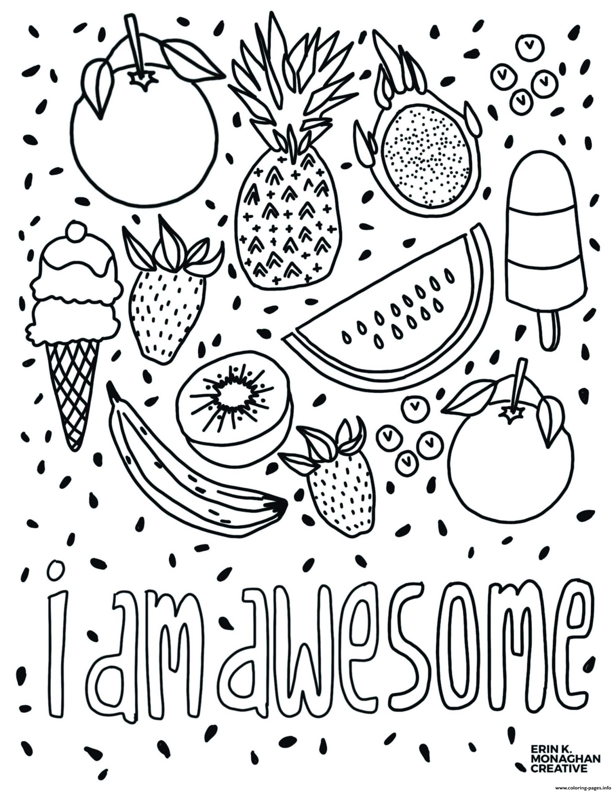 I Am Awesome Vsco Girl Coloring Page Printable