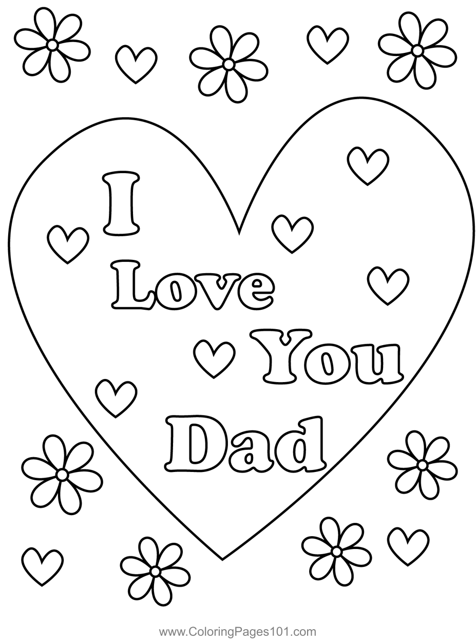 I Love You Dad Coloring Page For Kids Father S Day Printable Coloring Page Online For Kids