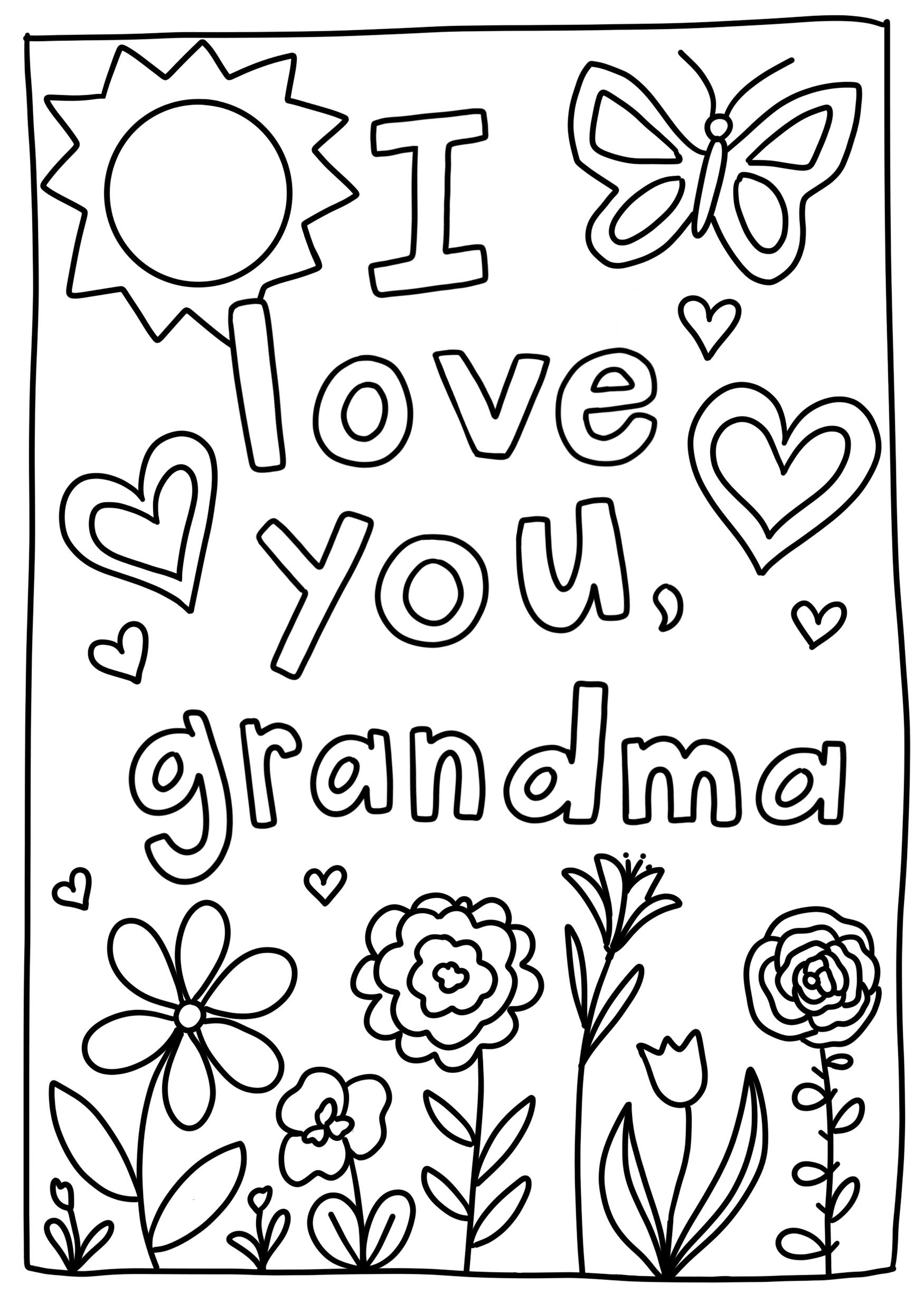 Happy Birthday Grandma Coloring Pages