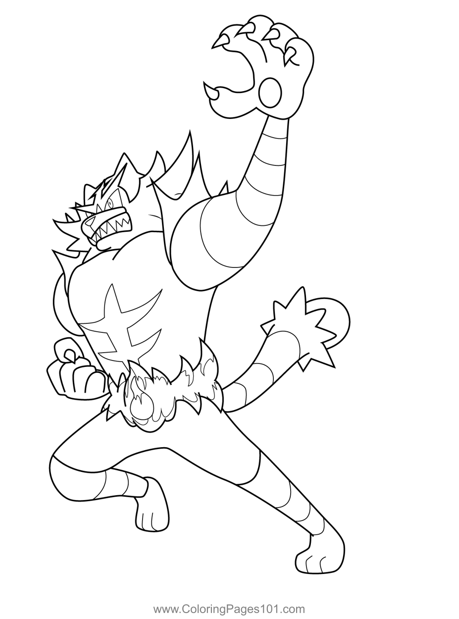 Incineroar Pokemon Coloring Page For Kids Free Pokemon Printable Coloring Pages Online For