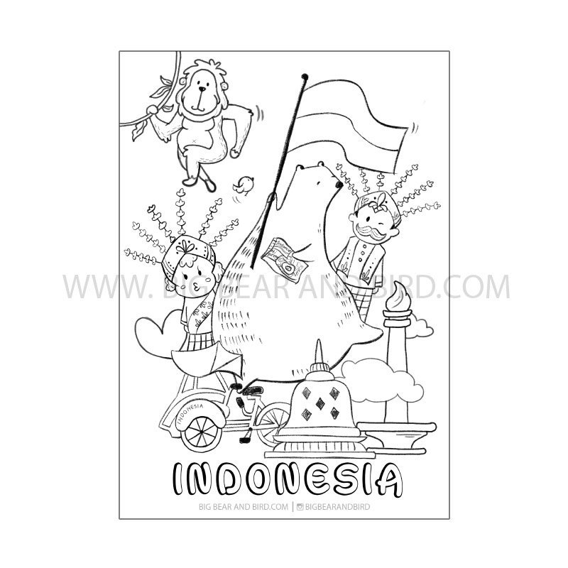 Indonesia Flag Coloring Page