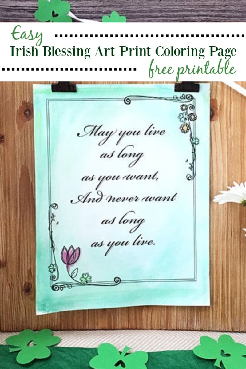 Irish Blessing Art Print Coloring Page 100 Directions