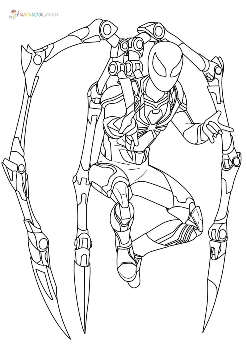 Iron Spider Coloring Pages Easy Coloring Pages