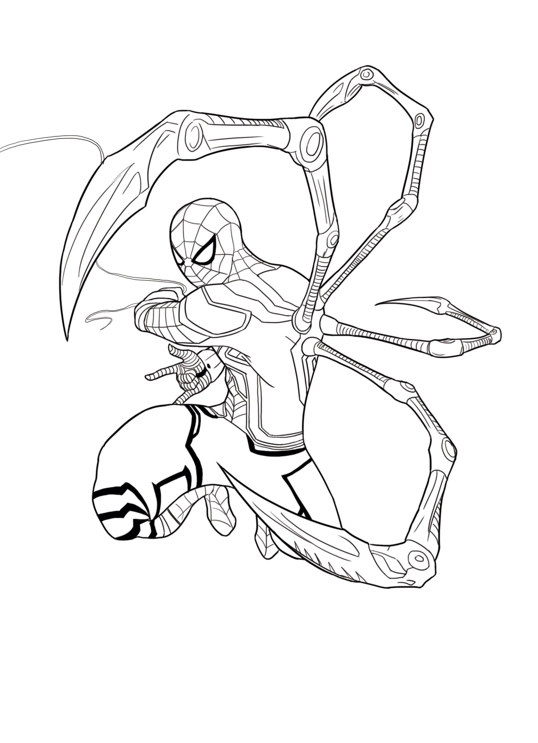 Iron Spider Coloring Pages Easy Coloring Pages