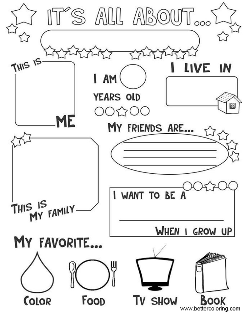 All About Me Coloring Page