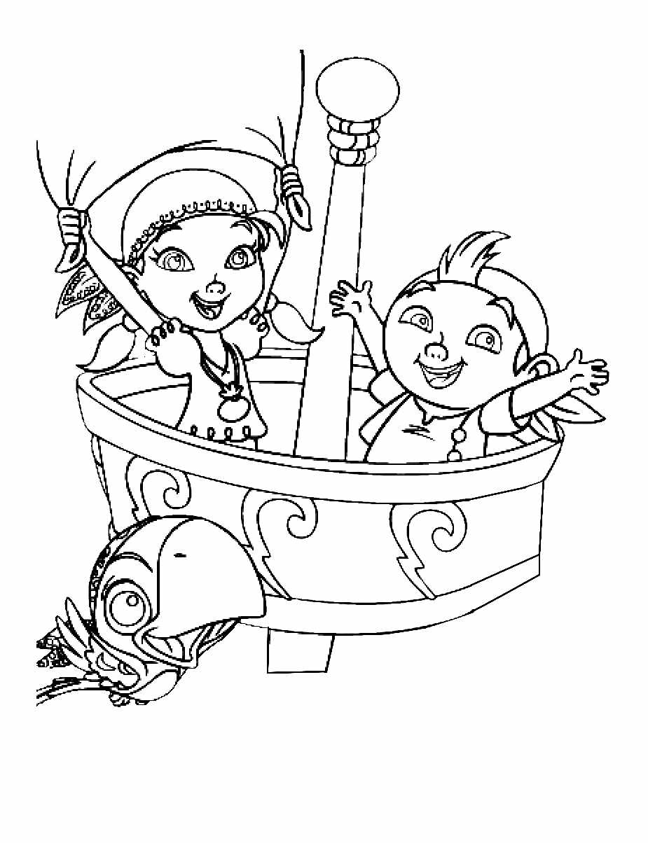 Jake And The Pirates Disney Coloring Page To Print For Kids Jake And The Pirates Coloring