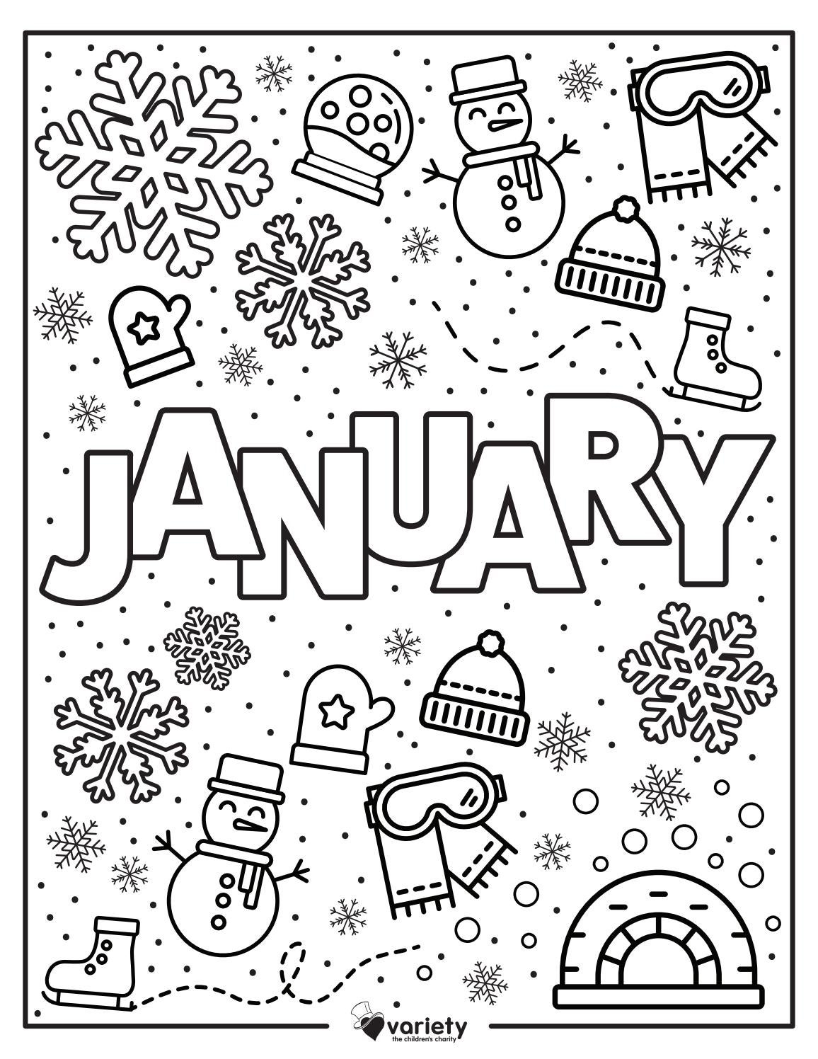 January Coloring Pages Printable