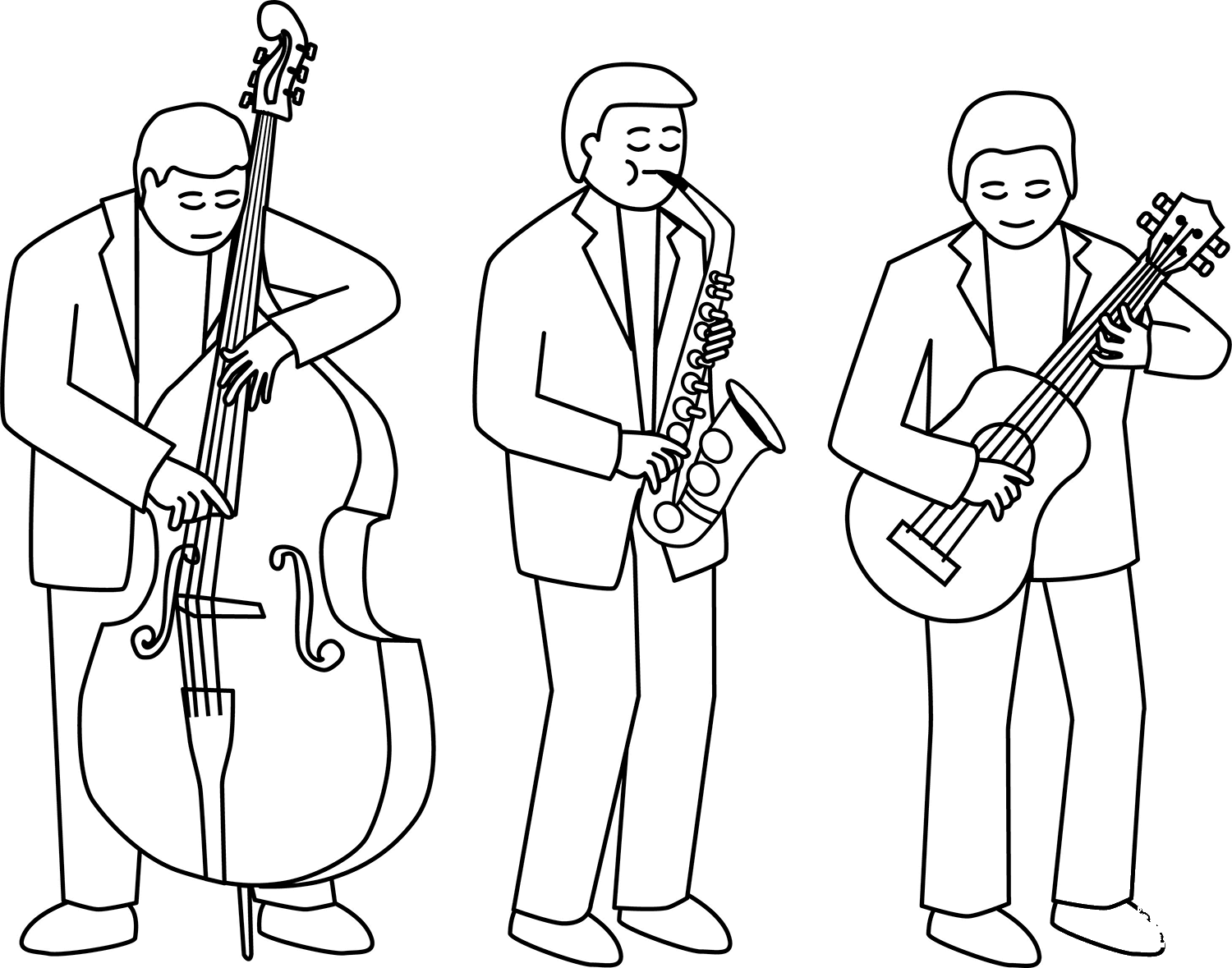 Jazz Musicians Coloring Page ColouringPages