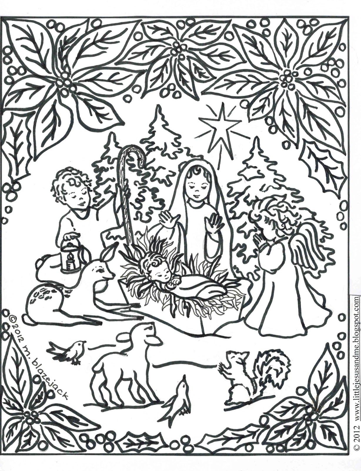 Jesus And Nativity Coloring Page Catholic Christmas Coloring Nativity Coloring Christmas