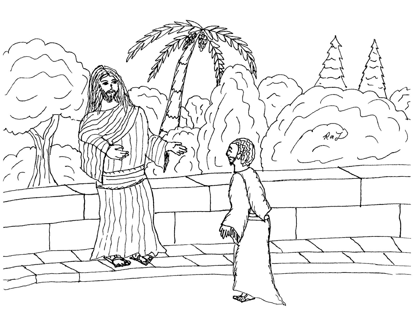 Jesus And Nicodemus Coloring Page Coloring Pages
