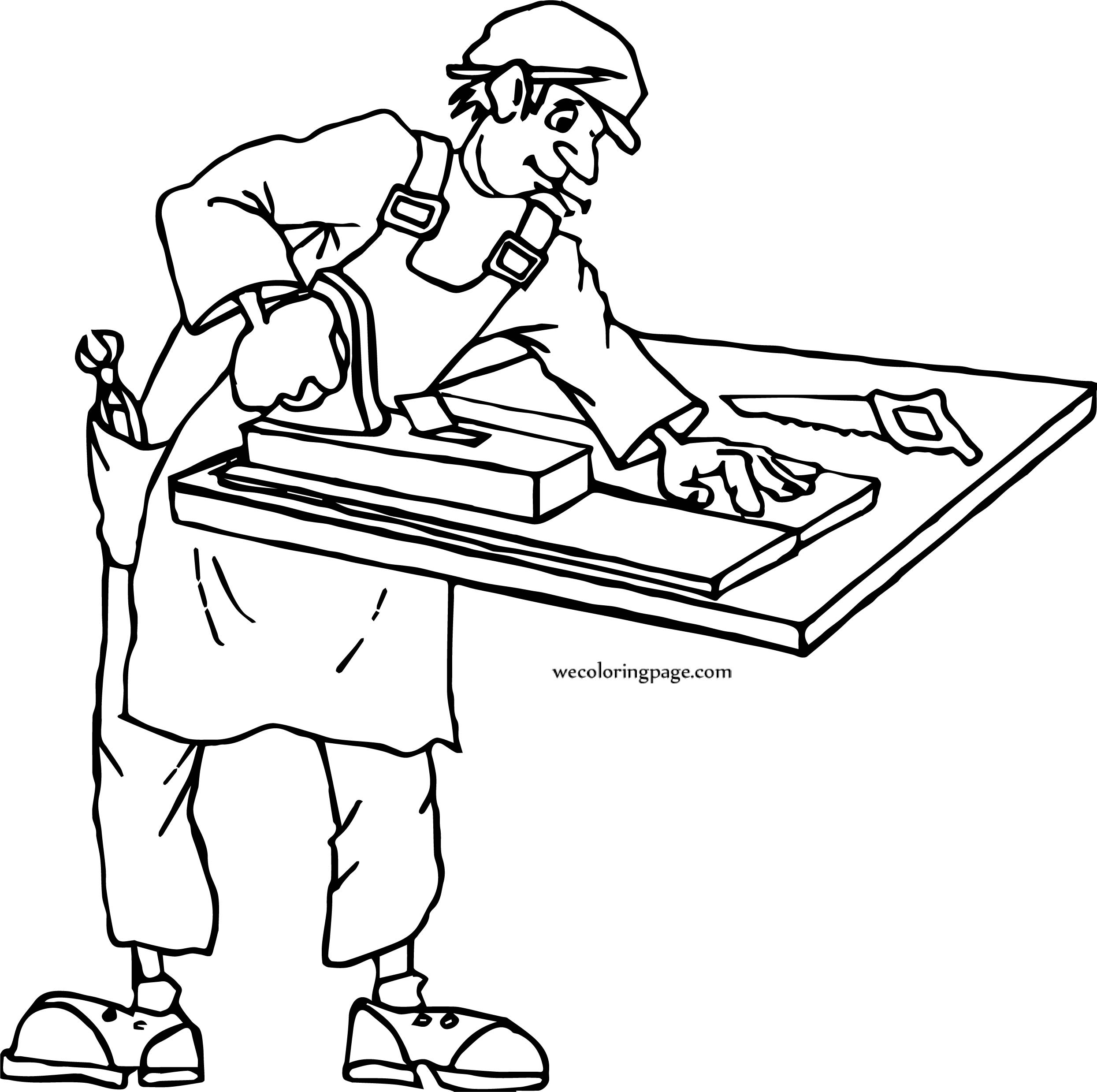 Jesus As A Carpenter Coloring Page