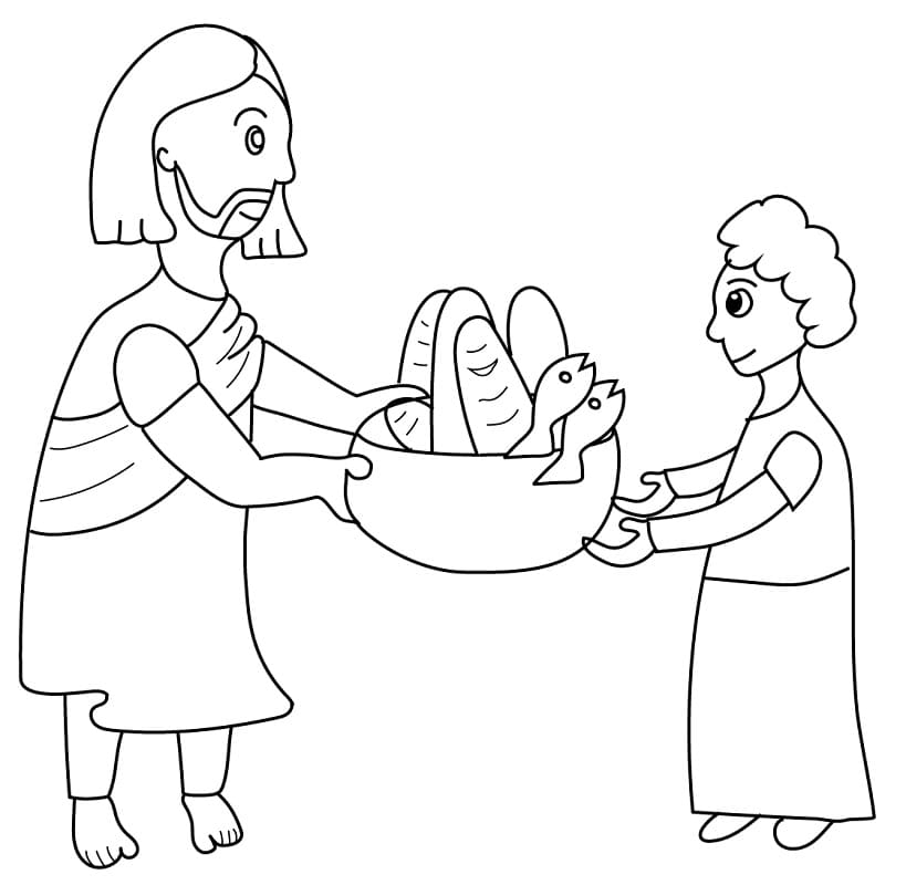 Jesus Feeding The 5000 Coloring Page Free Printable Coloring Pages For Kids