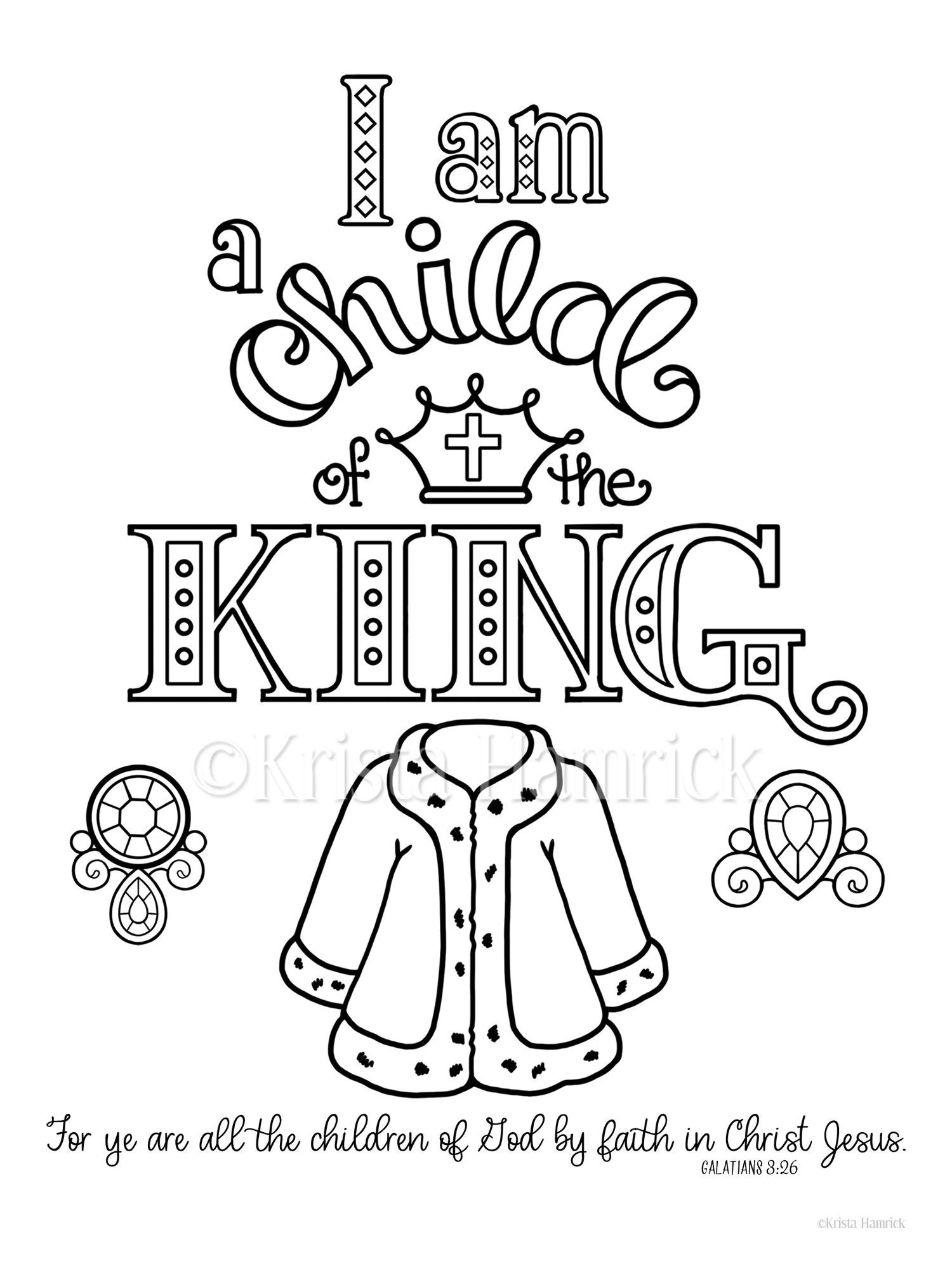 Jesus Is King Coloring Page