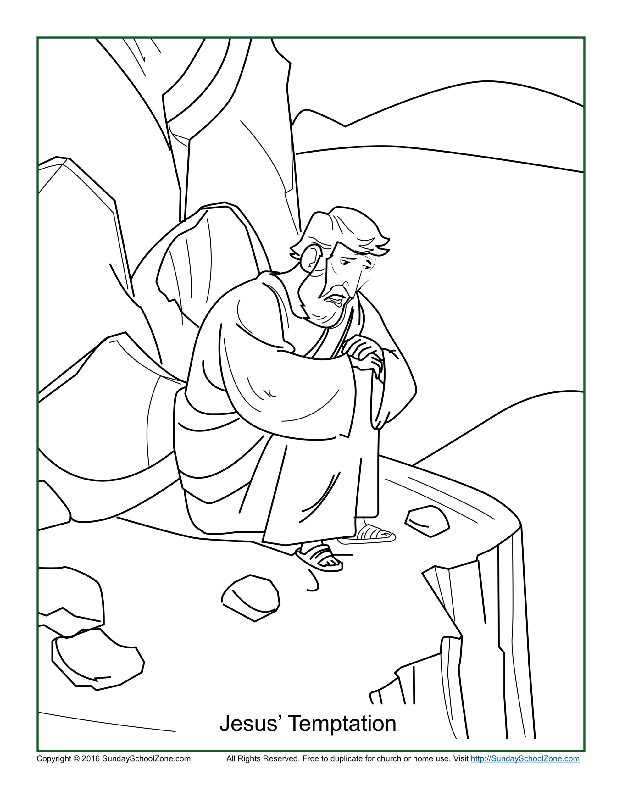 Jesus Is Tempted Coloring Page SundaySchoolist
