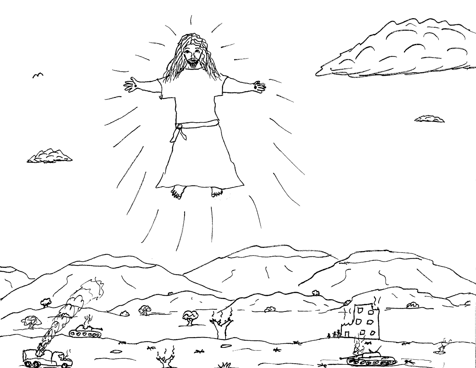 Jesus Second Coming Coloring Page